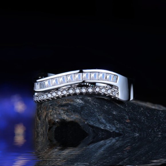 💎Trendy Gems Zircon Double Layer Eternity Rings for Women, INDN8090 - Picture 4 of 7